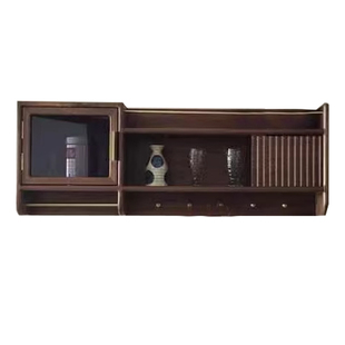 实木墙上置物架玄关挂衣架挂墙书架黑胡桃木壁挂式酒架墙壁收纳架