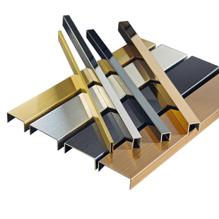 3mm不锈钢u型槽装饰条金属条收边玻璃卡条吊顶T包边极窄收口条