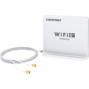 COMFAST 2.4GHz/5G双频6dBi全向高增益天线1.2米SMA延长底座可拆双WIFI6天线路由器AX200网卡加强信号增强