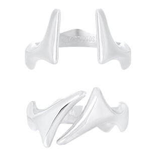 SAZ 刀锋线性造型小众金属冷淡设计师风格复古开口戒指情侣对戒男