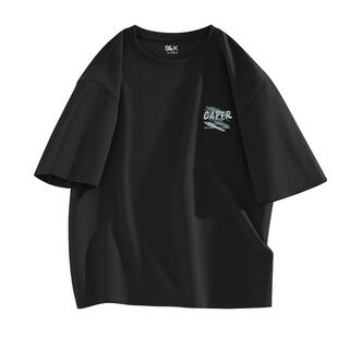 班尼路SK系列黑色纯棉美式男生短袖夏季新款男士大码宽松透气t恤A