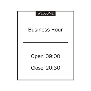 餐厅营业时间贴纸玻璃贴简约门贴告示牌服装店装饰定制中英文门牌