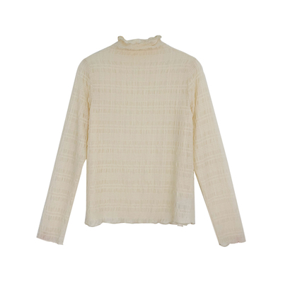 大码胖MM高领蕾丝小衫长袖上衣