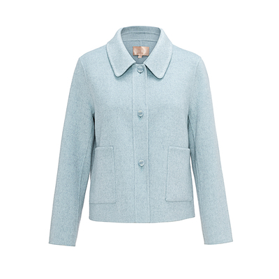 JESSIE娃娃领羊毛混纺毛呢外套