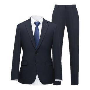 HLA/海澜之家平驳领礼服套装26春夏新修身弹力胸针点缀通勤西服男