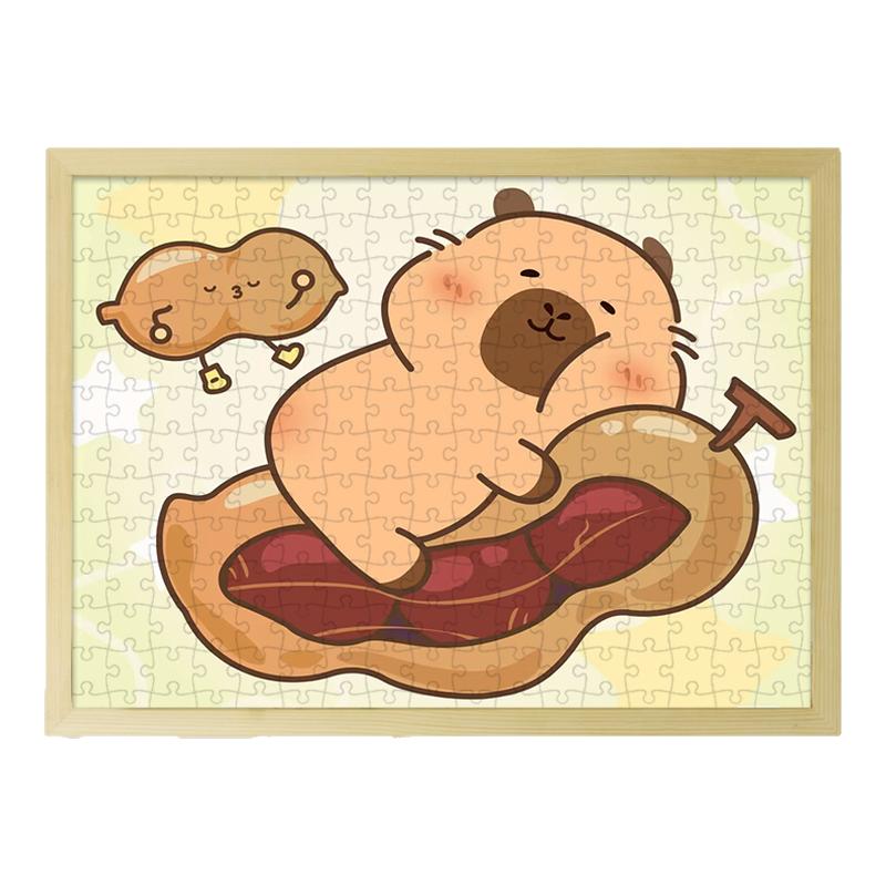 卡皮巴拉木质拼图儿童益智玩具