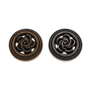 高端金属复古山茶花扣子古铜色毛衣西服毛呢大衣外套缕空花朵纽扣