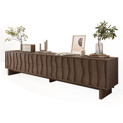 熠雨中古风黑胡桃色储物电视柜