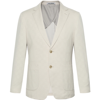 利郎官方薄款翻领提花西服外套男