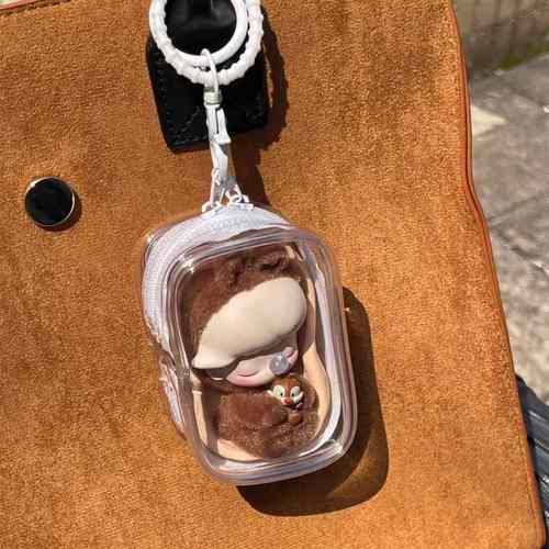 DIMOO迪士尼遛娃包盲盒泡泡玛特娃娃公仔手办展示挂件保护套10cm