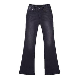 SPAO韩国同款25年春夏女士潮流时尚休闲薄款修身喇叭裤牛仔裤子