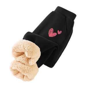 真维斯女童加绒裤子2025新款冬季一体绒加厚棉裤羊羔绒儿童运动裤