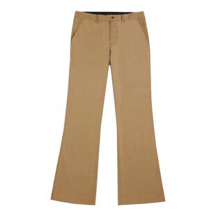 YUEMOYI高档微喇裤男士垂感商务直筒阔腿西裤卡其色喇叭休闲长裤