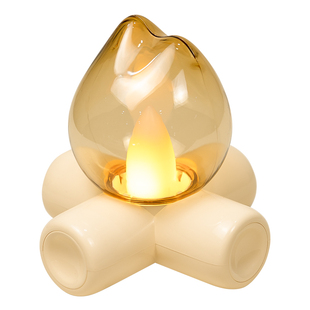 招财小火苗仿柴火焰灯财火灯小夜灯睡眠床头氛围卧室宿舍充电网红