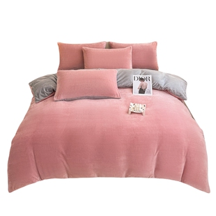 纯色珊瑚绒被套冬季加绒单人被罩单件160x210双面毛绒加厚法兰绒