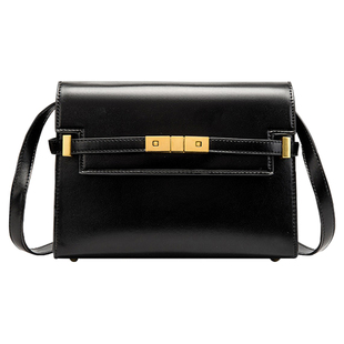 真皮凯莉包时尚简约百搭2025新款单肩斜挎包女士高级感牛皮小方包