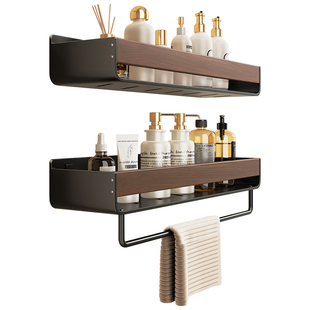 卫生间置物架免打孔中古风浴室洗漱台洗手间壁挂墙上卫浴收纳架子