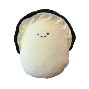 给我看饿了!可爱生蚝抱枕靠枕仿真食物毛绒玩具沙发靠枕靠垫