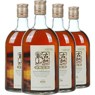 古越龙山绍兴黄酒清醇3年500ml*4瓶装花雕酒浸泡阿胶绍兴酒老酒