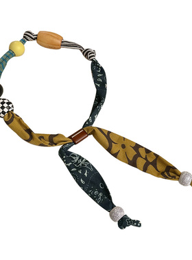 时髦布艺趣味拼接小众项链