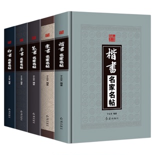 全5册草书隶书篆书楷书行书名家名帖精装本中国书法大全一本通毛笔临摹字帖碑帖王羲之兰亭序王献之颜真卿祭侄文王铎书法名家全集