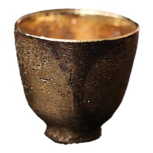 不亦室松风舍程伟手作陶泥金彩品茗杯流动肌理功夫茶杯主人杯