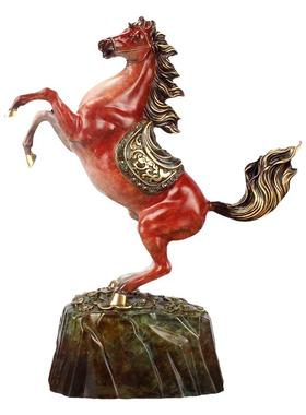 跃马纯铜装饰国风家居办公室摆件