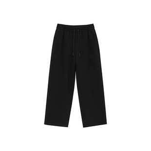 潮牌垂感纯色运动卫裤男秋季宽松百搭直筒裤基础款情侣休闲长裤女