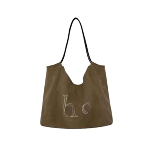 韩系复古麂皮绒托特包女新款大容量单肩包磨砂通勤风上班包腋下包