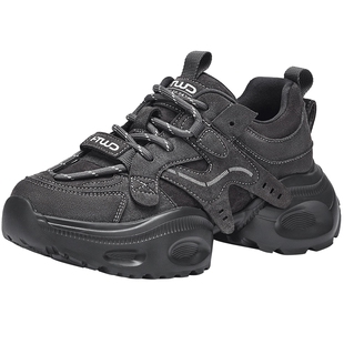 热风厚底老爹鞋女鞋2026年春季新款休闲鞋运动户外鞋子H42W26122