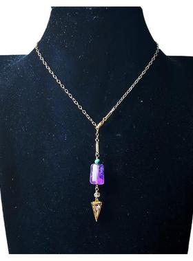 女性天然紫水晶吊坠灵摆