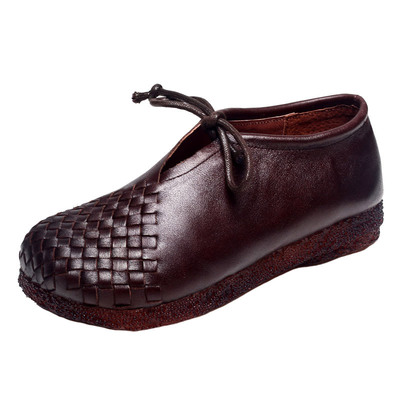 厚底春夏季新款复古手工编织女鞋