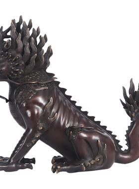 全铜御花园獬豸工艺品摆件