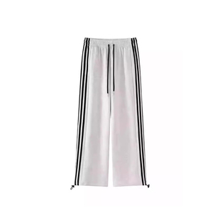 灰白色显瘦运动裤女款阔腿2026新款小个子春直筒大码胖mm休闲卫裤