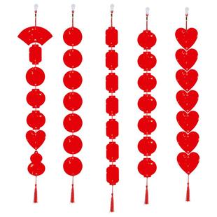 江左60张迷你硬卡挂件万年红七言创意对联纸挥春洒金红纸手写空白书法作品写福字纸斗方扇形圆形灯笼春联宣纸