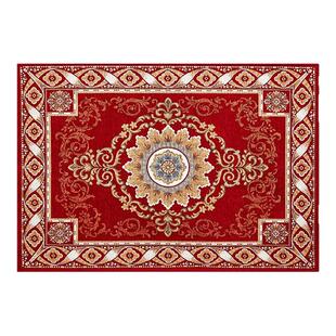 进口地垫红色家用欧式精致提花门口卧室地毯进门脚垫入户门前地垫