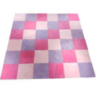 房间床边地毯女孩卧室全铺大面积客厅拼接毛绒地垫自由裁剪可拆洗