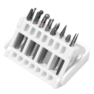 日式新款美甲打磨头收纳盒卸钻头桌面展示架便携工具整理盒大容量