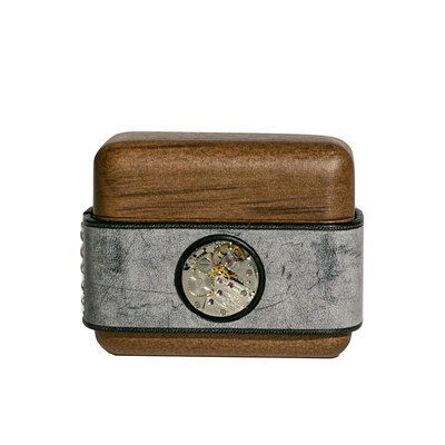 手作礼品真皮耳机保护套实木