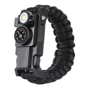 户外求生手环多功能生存13合1伞绳编织手链LED灯指南针打火棒装备
