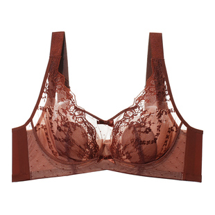 梧桐本色超薄女内衣大胸显小收副乳大码文胸CDE四排扣知若WN84243