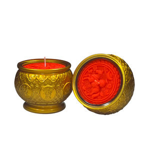 聚宝盆酥油灯无烟家用过年招财蜡烛八方进财灯风水红烛除夕长明灯