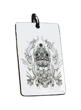 白鹤童子钛合金无事牌项链吊坠