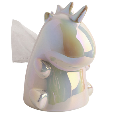 创意卡通独角兽抽纸盒陶瓷家用高档纸巾盒摆件纸抽盒送礼生日礼物