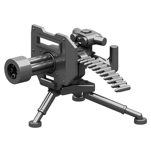 中国积木枪重型武器机枪加特林迫击炮儿童拼装军事积木男孩子玩具