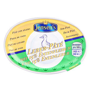 德国 Jensen's简尼鸭肝泥婴幼儿辅食肉泥宝宝鸭肝酱高铁食品6个装