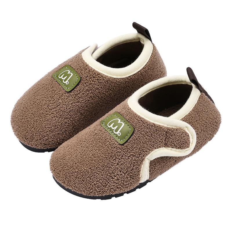 儿童棉拖鞋2025冬季新款室内居家包跟软底静音毛毛鞋男童女童棉鞋