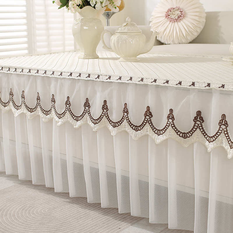 茶几桌布布艺蕾丝防滑餐桌桌布茶几全包罩子电视机柜桌布套罩台布