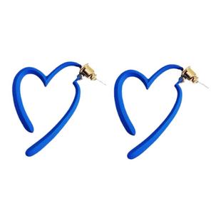 2025年新款潮克莱蓝爱心耳环高级感耳钉女个性轻奢小众法式耳饰潮
