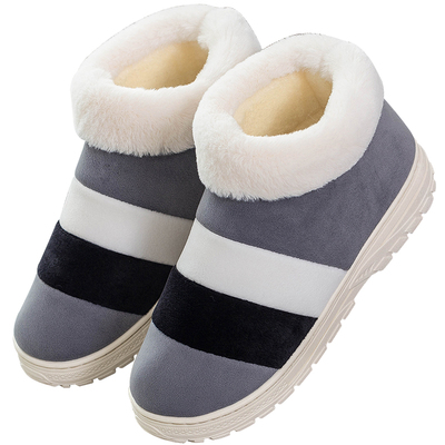 冬天家居厚底毛毛绒高帮棉拖鞋